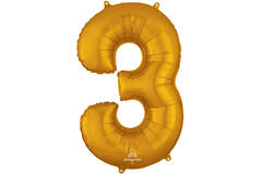 34in/86cm Number 3 Gold
