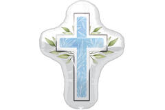 XL Foil Balloon - Shape My First Communion - Blue