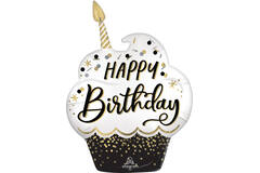 Foil Balloon - Shape Cupcake "Happy Birthday"