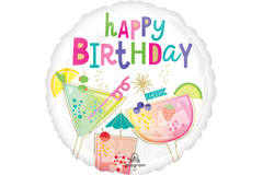 Foil Balloon - Cocktail Surprise "hAPPy BIrtHDaY" - 45 cm