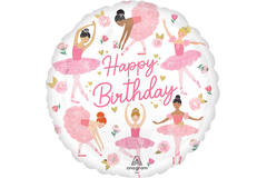 Foil Balloon - Ballerina "Happy Birthday" - 45 cm