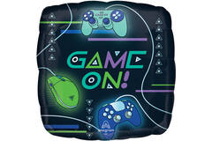 Foil Balloon - Square Shape "GAME ON!" - 45 cm