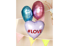 Foil Balloon - Shape - Heart - "#LOVE" - 45 cm