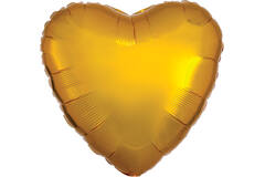 Standard Metallic Gold Heart Foil Balloon C16 Packaged 43 cm