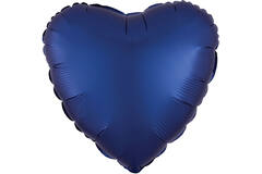 Standard Silk Lustre Navy Blue Heart Foil Balloon C16 Packaged 43 cm