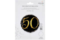 Standard Holographic Starlight Birthday 50 Foil Balloon C55 Packaged 45 cm
