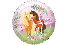 Singing Balloon Happy Birthday Horses Foil Balloon H80 packaged 71 x 71 cm