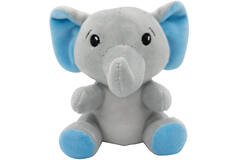 2-in-1 plush toy balloon weight elephant with blue ears, with hook, 11cm, 90g