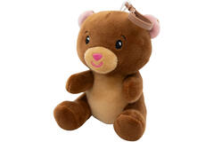 2-in-1 plush toy balloon weight brown bear with hook, 11cm, 90g
