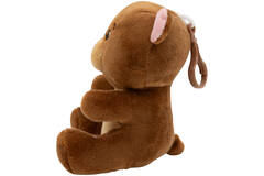 2-in-1 plush toy balloon weight brown bear with hook, 11cm, 90g