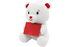 2-in-1 plush toy balloon weight polar bear with loop, 21cm, 170g