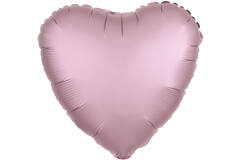 Standard Metallic Pastel Pink Heart Foil Balloon C16 Packaged 43 cm