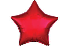 Standard Metallic Red Star Foil Balloon C16 Packaged 48 cm
