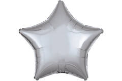 Standard Metallic Silver Star Foil Balloon C16 Packaged 48 c
