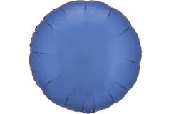 Standard Silk Lustre Azure Blue Round Foil Balloon C16 Packaged 43 cm