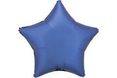 Standard Silk Lustre Azure Blue Star Foil Balloon C16 Packaged 48 cm
