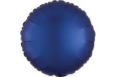 Standard Silk Lustre Navy Blue Round Foil Balloon C16 Packaged 43 cm
