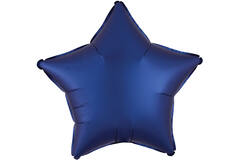 Standard Silk Lustre Navy Blue Star Foil Balloon C16 Packaged 48 cm