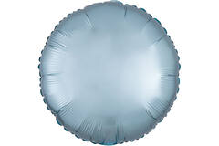 Standard Silk Lustre Pastel Blue Round Foil Balloon C16 Packaged 43 cm