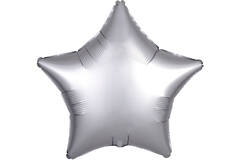 Standard Silk Lustre Silver Star Foil Balloon C16 Packaged 48 cm