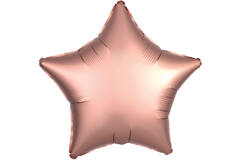 Standard Silk Lustre Rose Copper Star Foil Balloon C16 Packaged 48 cm