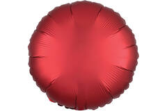 Standard Silk Lustre Dark Red Round Foil Balloon C16 Packaged 43 cm