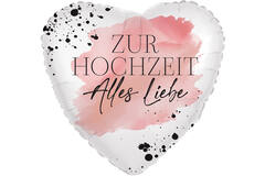Standard Heart - Zur Hochzeit Alles Liebe - GER Foil Balloon RP40 Packaged 45 cm