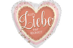 Standard Heart - Alles Liebe zur Hochzeit - GER Foil Balloon RP40 Pakcaged 45 cm