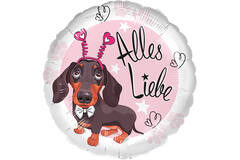 Standard - Dackel Alles Liebe - GER Foil Balloon RP40 Packaged 45 cm