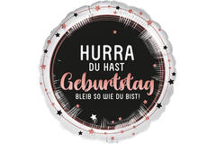Standard - Hurra Geburtstag - GER Foil Balloon RP40 Packaged 45 cm