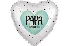 Standard Heart - Bester Papa - GER Foil Balloon RP40 packaged 45 cm / 18 "