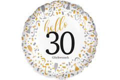 Standard - Hello 30 - GER Foil Balloon RP40 Packaged 45 cm
