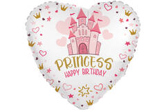 Standard - Princess Birthday - ENG Foil Balloon RP40 Packaged 45 cm