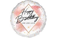 Standard - Birthday Watercolor - GER Foil Balloon RP40 Packaged 45 cm