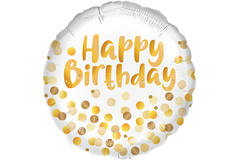 Standard - Golden Birthday Party - ENG Foil Balloon RP40 Packaged 45 cm
