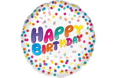 Standard - Happy Birthday Confetti - ENG Foil Balloon RP40 Packaged 45 cm