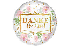 Standard - Danke für Alles Blüten - GER Foil Balloon RP40 Packaged 45 cm
