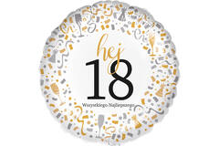 Standard - Hej 18 - POL Foil Balloon RP40 Packaged 45 cm