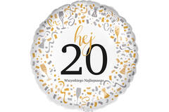 Standard - Hej 20 - POL Foil Balloon RP40 Packaged 45 cm
