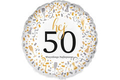 Standard - Hej 50 - POL Foil Balloon RP40 Packaged 45 cm