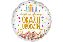 Standard - Tort urodzinowy - POL Foil Balloon RP40 Packaged 45 cm