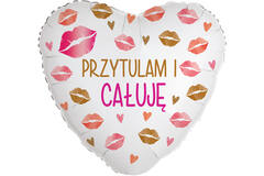 Standard Heart - Przytulam i caluje - POL Foil Balloon RP40 Packaged 45 cm