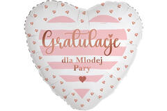 Standard Heart - Gratulacje dla mlodej pary - POL Foil Balloon RP40 Packaged 45 cm