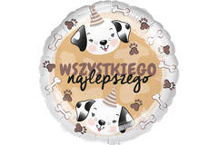 Standard - Urodziny Pies - POL Foil Balloon RP40 Packaged 45 cm
