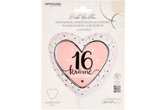 Standard Heart - 16. Krasne narozeniny - CZE Foil Balloon RP40 Packaged 45 cm