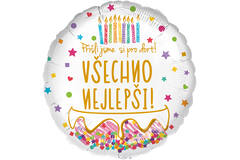 Standard - Narozeninovy dort - CZE Foil Balloon RP40 Packaged 45 cm