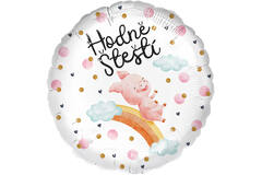 Foil Balloon - Pig "Hodně Štěstí" - Czech - 45 cm