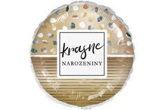 Standard - narozeniny tecky & pruhy - CZE Foil Balloon RP40 Packaged 45 cm