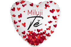 Standard Heart - Miluji te - CZE Foil Balloon RP40 Packaged 45 cm