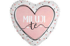 Standard Heart - Miluji te pink - CZE Foil Balloon RP40 Packaged 45 cm